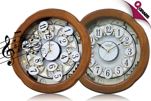 For QR999 Pass Time Musically with Rhythm Motion Clocks That Play Hourly Tunes! (QR1300 Value)